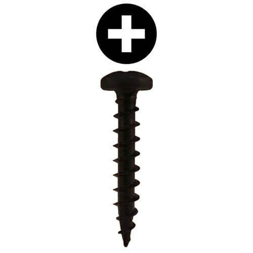 #8 x 1/2" Pan Head Hinge Edge Screws, Phillips Drive Coarse Thread and Sharp Point, Black, Box of 1 Thousand by Quickscrews