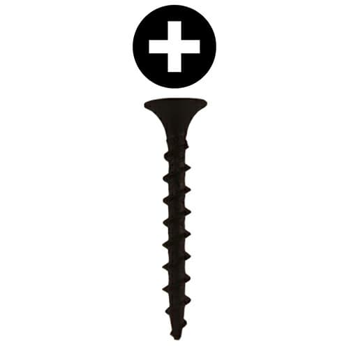 #10 x 4" Bugle Head Drywall Screws, Phillips Drive Coarse Thread and Sharp Point, Black, Box of Thousand by Quickscrews