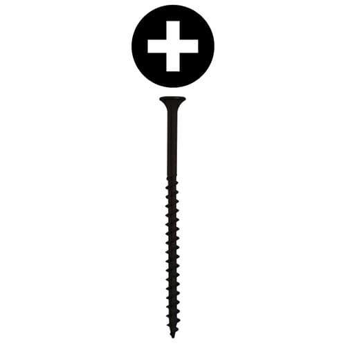 #8 x 3" Bugle Head Drywall Screws, Phillips Drive Coarse Thread and Sharp Point, Black, Box of 5 Hundred by Quickscrews