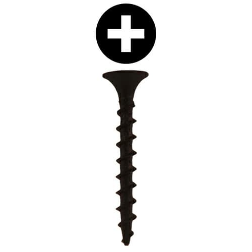 #10 x 3-1/2" Bugle Head Drywall Screws, Phillips Drive Coarse Thread and Sharp Point, Black, Box of 2.5 Hundred by Quickscrews
