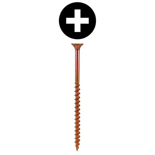 #8 x 3" Bugle Head Drywall Screws, Phillips Drive Coarse Thread and Sharp Point, Zinc Yellow, Box of 5 Hundred by Quickscrews
