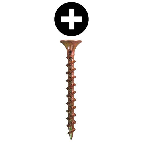 #6 x 1-1/2" Bugle Head Drywall Screws, Phillips Drive Coarse Thread and Sharp Point, Zinc Yellow, Box of 6 Thousand by Quickscrews
