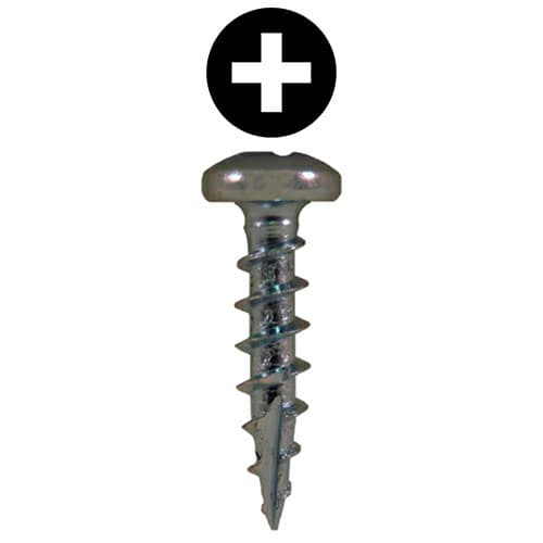 #12 x 5/8" Pan Head Hinge Edge Screws, Phillips Drive Coarse Thread and Type 17 Auger Point, Zinc, Box of 1 Thousand by Quickscrews