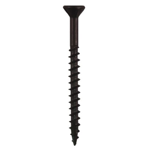 #8 x 1-3/4" Flat Head Assembly Screws, Square/Phillips Drive Coarse Thread with Nibs and Type 17 Auger Point, Black, Box of 5 Thousand by Quickscrews