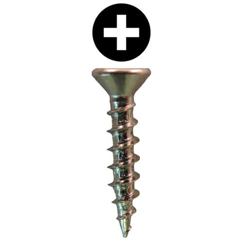 #7 x 3/4" Flat Head Drawer Slide Screws, Phillips Drive Coarse Thread and Sharp Point, Nickel, Box of 20 Thousand by Quickscrews