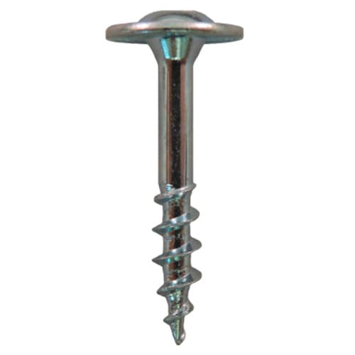 #8 x 1" Large Round Washer Head Drawer Front Adjusting Screws, Square/Phillips Drive Coarse Thread and Sharp Point, Zinc, Box of Hundred by Quickscrews