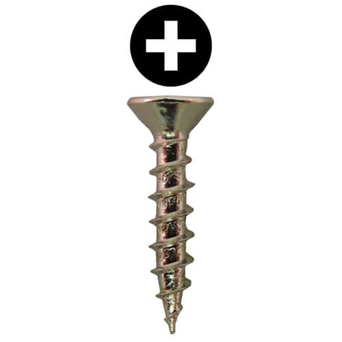 #6 x 5/8" Large Flat Head Hinge Edge Screws, Phillips Drive Coarse Thread and Sharp Point, Nickel, Box of 5 Thousand by Quickscrews