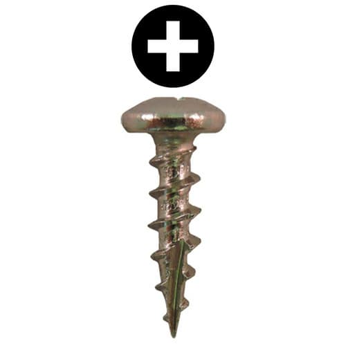 Quickscrews #10 Pan Head Phillips Drive Type 17 Auger Point Hinge and Drawer Slide Installation Screw
