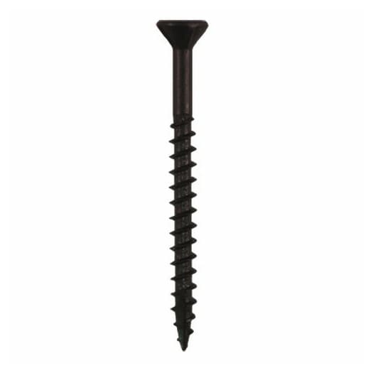 #9 x 3" Flat Head Assembly Screws, Square Drive Coarse Thread with Nibs and Type 17 Auger Point, Black, Box of 2 Thousand by Quickscrews