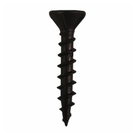 #8 x 1" Flat Head Assembly Screws, Square Drive Coarse Thread with Nibs and Type 17 Auger Point, Black, Box of 1 Thousand by Quickscrews