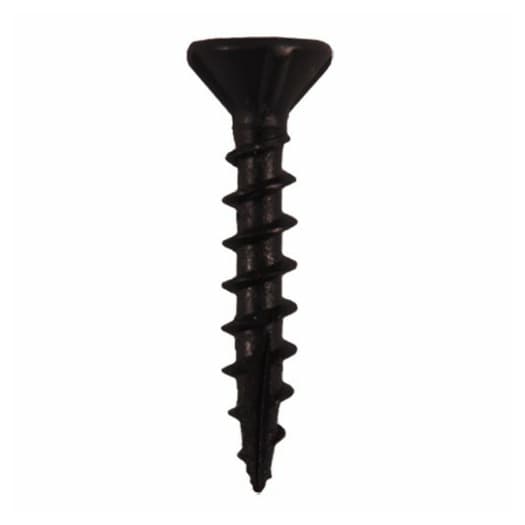 #8 x 1-1/4" Flat Head Assembly Screws, Square Drive Coarse Thread with Nibs and Type 17 Auger Point, Black, Box of 1 Thousand by Quickscrews