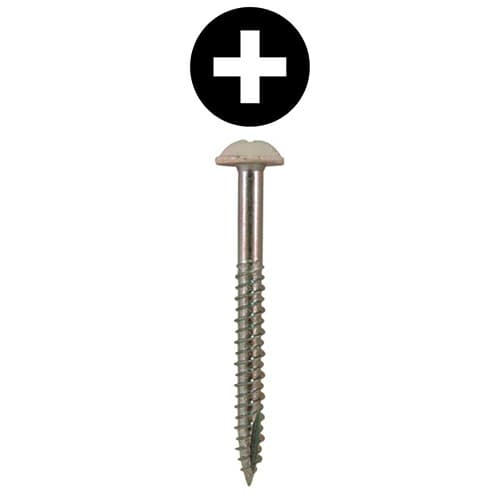 #14 x 3" Round Washer Head Installation Screws, Phillips Drive Hi-Low Thread and Sharp Point, Zinc, Box of Hundred by Quickscrews