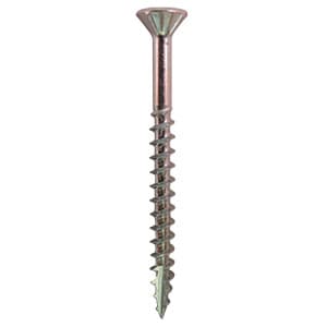 #8 x 1-3/4" Flat Head Assembly Screws, Square Drive Coarse Thread with Nibs and Type 17 Auger Point, Zinc, Box of 5.5 Thousand by Quickscrews