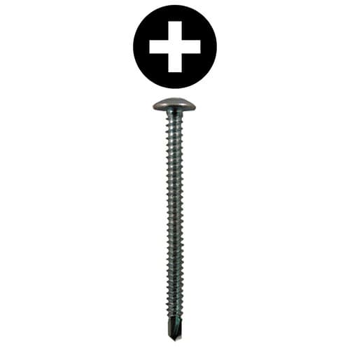 #10 x 2-1/2" Truss Head Installation Screws, Phillips Drive Partial Thread and Self Drilling Point, Zinc, Box of 5 Hundred by Quickscrews