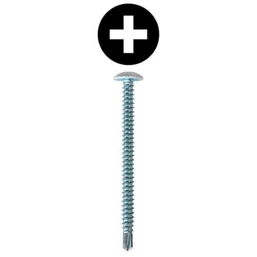 #10 x 2-1/2" Truss Head Installation Screws, Phillips Drive Partial Thread and Self Drilling Point, Zinc, Box of 5 Hundred by Quickscrews