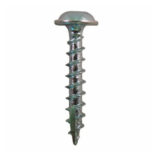#8 x 1" Round Washer Head Assembly Screws, Square Drive Coarse Thread and Type 17 Auger Point, Zinc, Box of 10 Thousand by Quickscrews