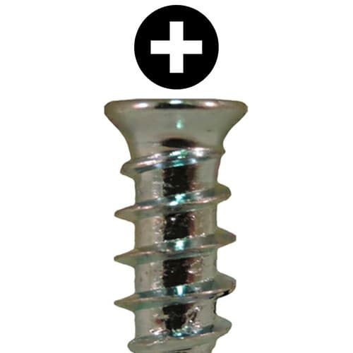 6.3mm x 11.5mm Flat Head Euro Screws, Phillips Drive Type B Thread and Blunt Point, Zinc, Box of 10 Thousand by Quickscrews