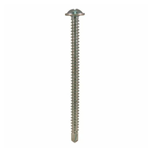 #8 x 2-1/2" Round Washer Head Installation Screws, Square Drive Full Thread and SDS-Metal Self-Drilling Point, Zinc, Box of 2.5 Thousand by Quickscrews