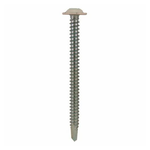#10 x 2-1/2" Round Washer Head Installation Screws, Square Drive Full Thread and SDS-Metal Self-Drilling Point, Zinc - White Head, Box of 2 Thousand by Quickscrews