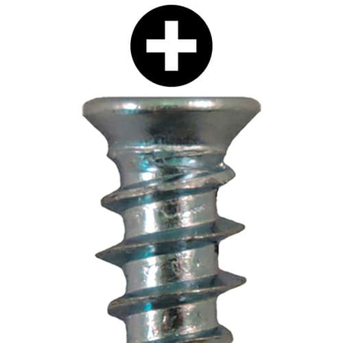 6mm x 10mm Flat Head Euro Screws, Phillips Drive Type B Thread and Blunt Point, Zinc, Box of 10 Thousand by Quickscrews