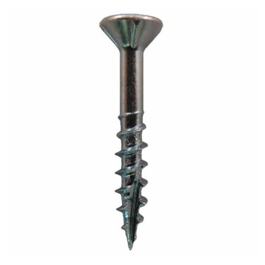 #8 x 1-1/8" Flat Head Assembly Screws, Square Drive Coarse Thread with Nibs and Type 17 Auger Point, Zinc, Box of 1 Thousand by Quickscrews