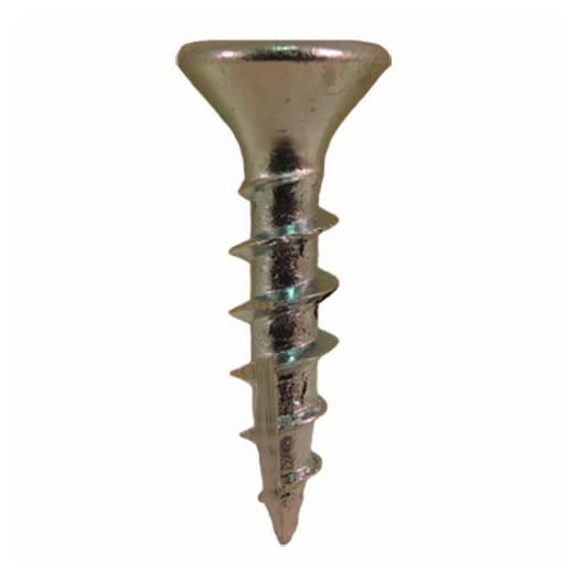 Quickscrews #6 Flat Head Square Drive Type 17 Auger Point Zinc Hinge and Drawer Slide Installation Screw