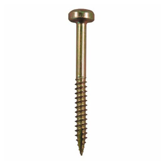 #6 x 1-1/2" Modified Pan Head Face Frame/Pocket-Hole Screws, Square Drive Fine Thread and Type 17 Auger Point, Yellow Zinc, Box of 7 Thousand by Quickscrews