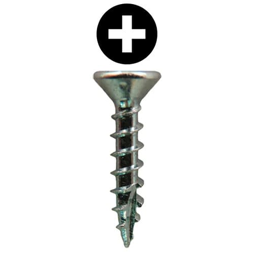 #6 x 3/4" Large Flat Head Hinge Edge Screws, Phillips Drive Coarse Thread and Type 17 Auger Point, Zinc, Box of 1 Thousand by Quickscrews