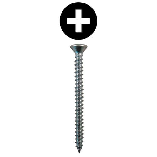 #8 x 2-1/2" Flat Head Hinge Edge Screws, Phillips Drive Fine Thread and Type AB Point, Zinc, Box of 2.5 Thousand by Quickscrews