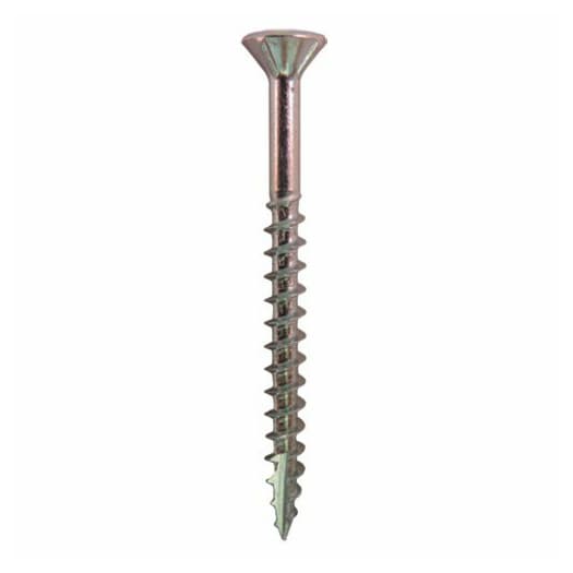#10 x 3-1/2" Flat Head Assembly Screws, Torx Drive Coarse Thread with Nibs and Type 17 Auger Point, Zinc, Box of 5 Hundred by Quickscrews