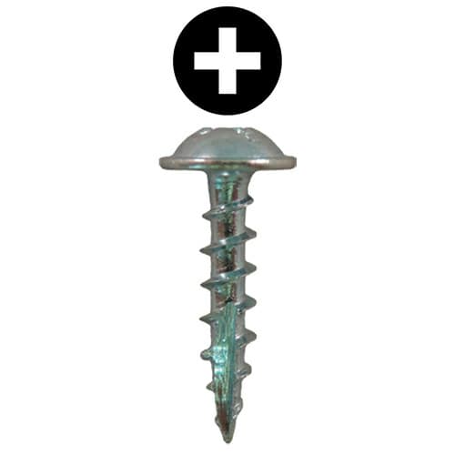 Quickscrews #7 Washer head Phillips Drive Type 17 Auger Point Hinge and Drawer Slide Installation Screw