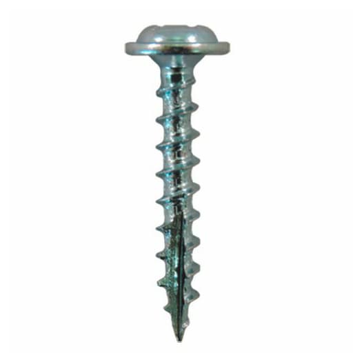 #7 x 1" Round Washer Head Compact Hinge Screws, Square/Phillips Drive Coarse Thread and Type 17 Auger Point, Zinc, Box of Hundred by Quickscrews