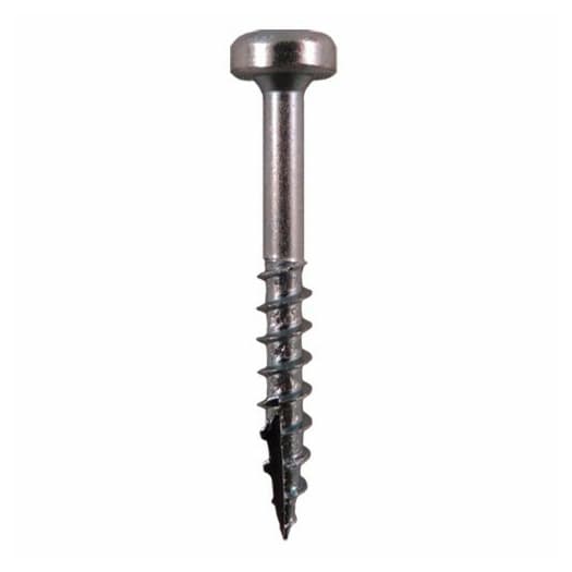 #7 x 1-1/4" Modified Pan Head Face Frame/Pocket-Hole Screws, Square Drive Coarse Thread and Type 17 Auger Point, Zinc, Box of 1 Thousand by Quickscrews