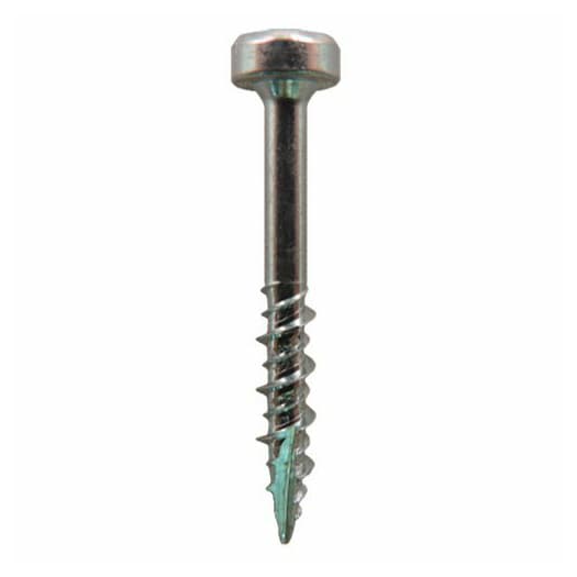 #7 x 1-1/4" Modified Pan Head Face Frame/Pocket-Hole Screws, Square Drive Coarse Thread and Type 17 Auger Point, Zinc, Box of Hundred by Quickscrews