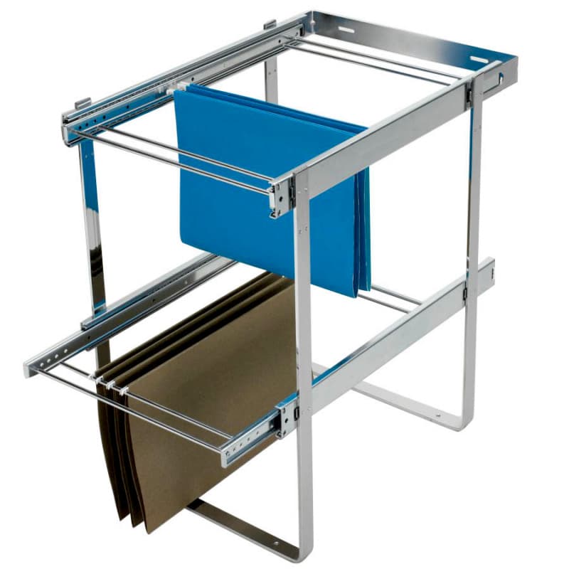 2-Tier File Drawer System Kit, 14-3/4" x 22-5/8", Chrome