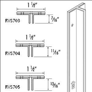6' RV703 Heavy-Duty Recessed T-Standard, Satin Zinc Finish
