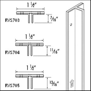 8' RV704 Heavy-Duty Recessed T-Standard, Satin Zinc Finish