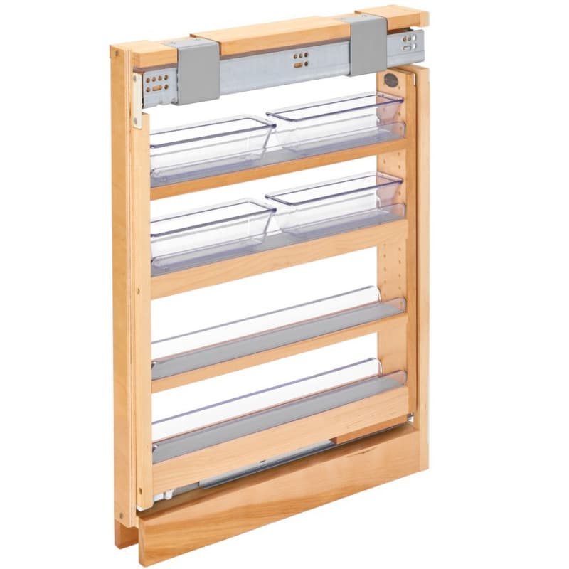 3" x 26" Filler Pullout Organizer with Adjustable Shelves, Soft-Closing, Wood