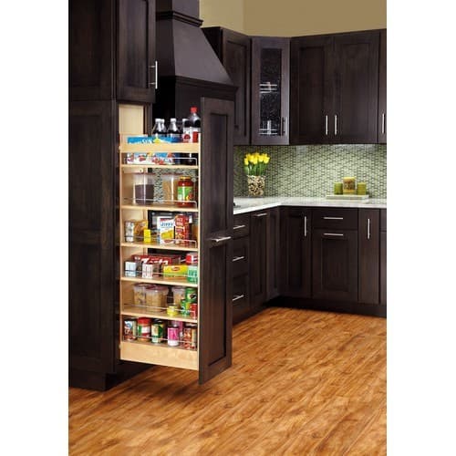 11" x 58-1/4" Pullout Pantry with Soft-Closing, Wood