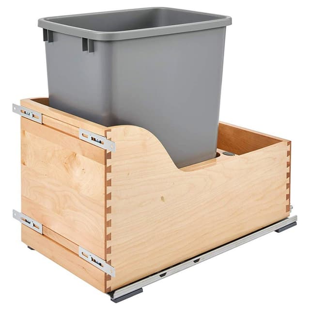 Single 35 QT Waste Container Pullout with BLUMOTION Tandem and Servo Drive, Silver