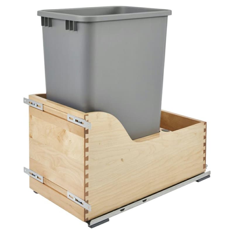 Single 50 QT Waste Container Pullout with BLUMOTION Tandem and Servo Drive, Silver