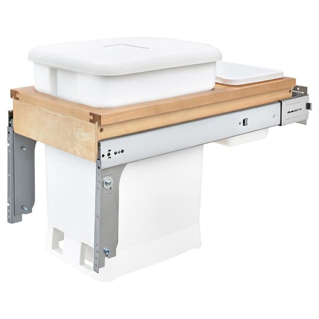 Rev-A-Shelf Corporation 4WCTM-CK Series Top Mount Single Bin Waste Container, 24 quart, for Face-Frames