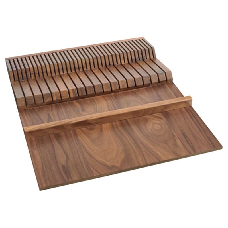 18-1/2" Double Knife Block Insert for Drawer, Walnut
