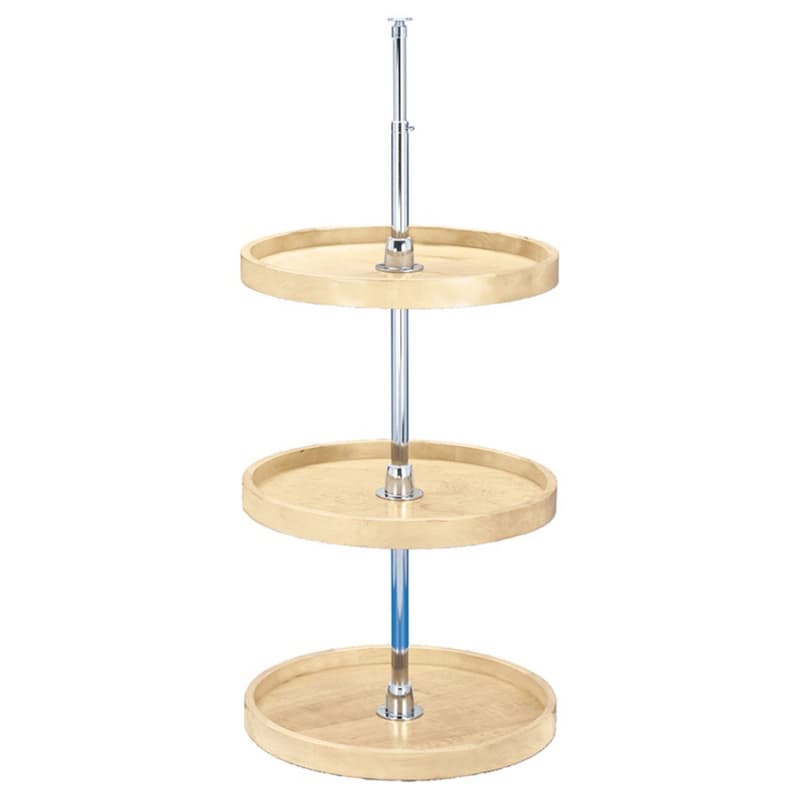 4WLS 18" Full-Circle 3 Tray Wood Lazy Susan