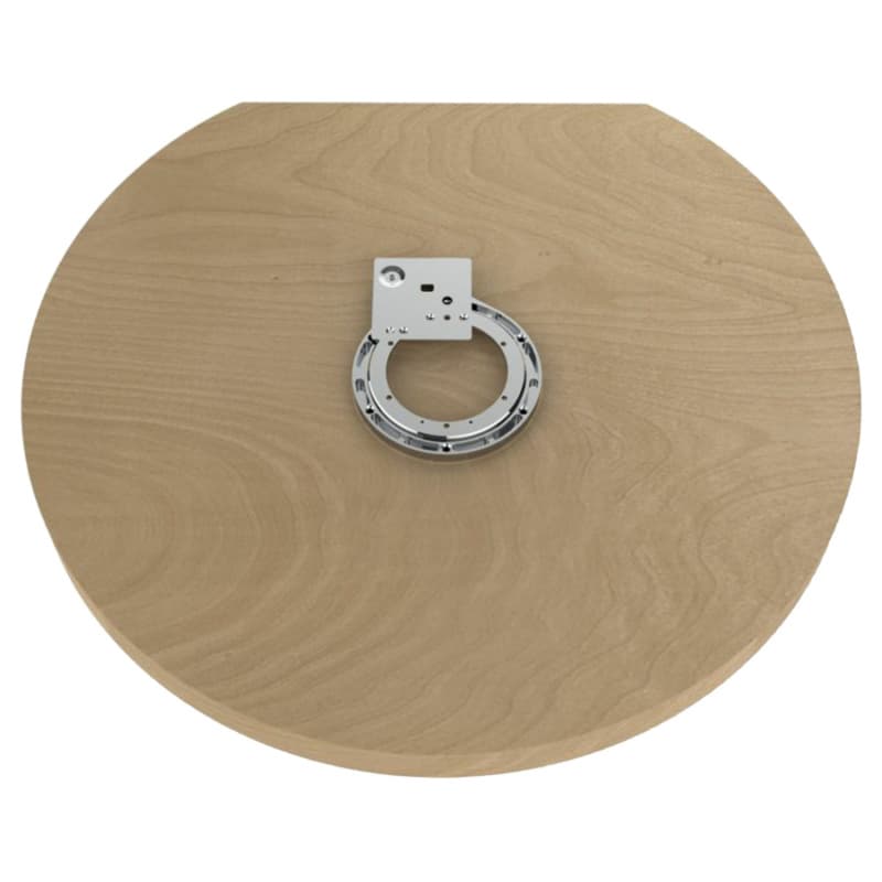 31" D-Shape 1 Tray Wood Lazy Susan with Bearing and Stop