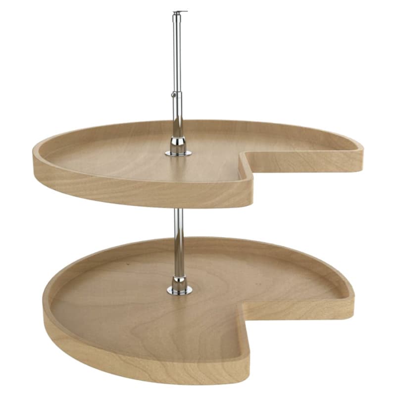 4WLS 32" Kidney 2 Tray Wood Lazy Susan