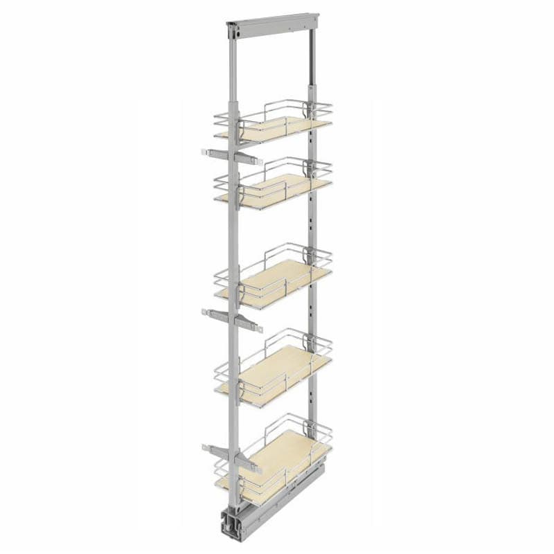 8-5/8" x 59-1/2" 5-Shelf Pullout Pantry, Maple