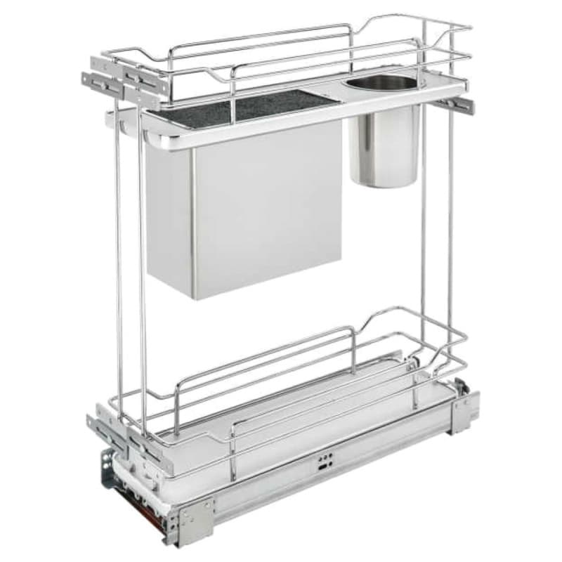 7-1/2" 2-Shelf Pullout Organizer with Soft-Closing, Gray, 24" Height