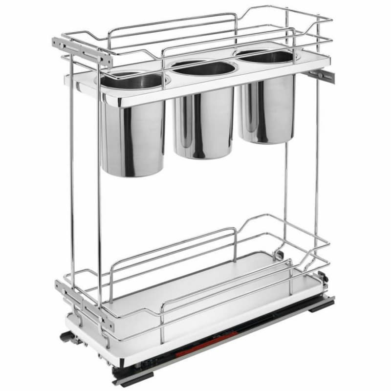 7-1/4" 2-Shelf Pullout Organizer with Soft-Closing, Gray, 24" Height