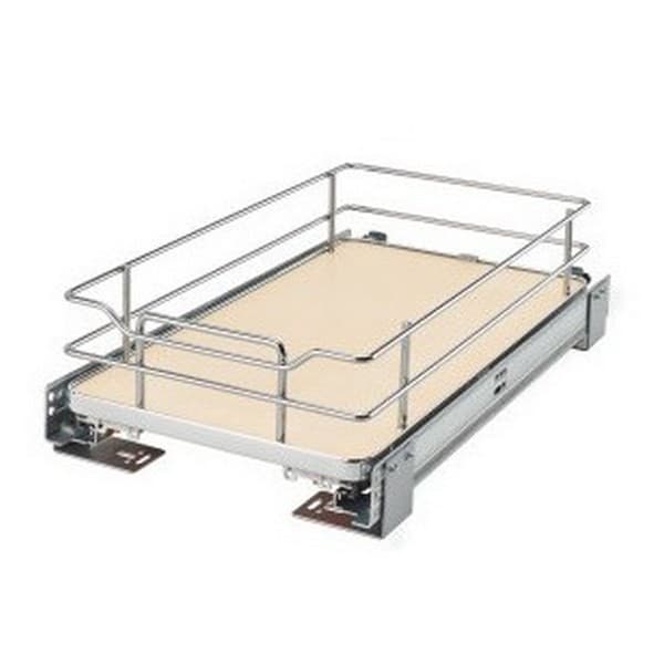 12" Solid Bottom Pullout Basket with BLUMOTION Soft-Closing, Maple